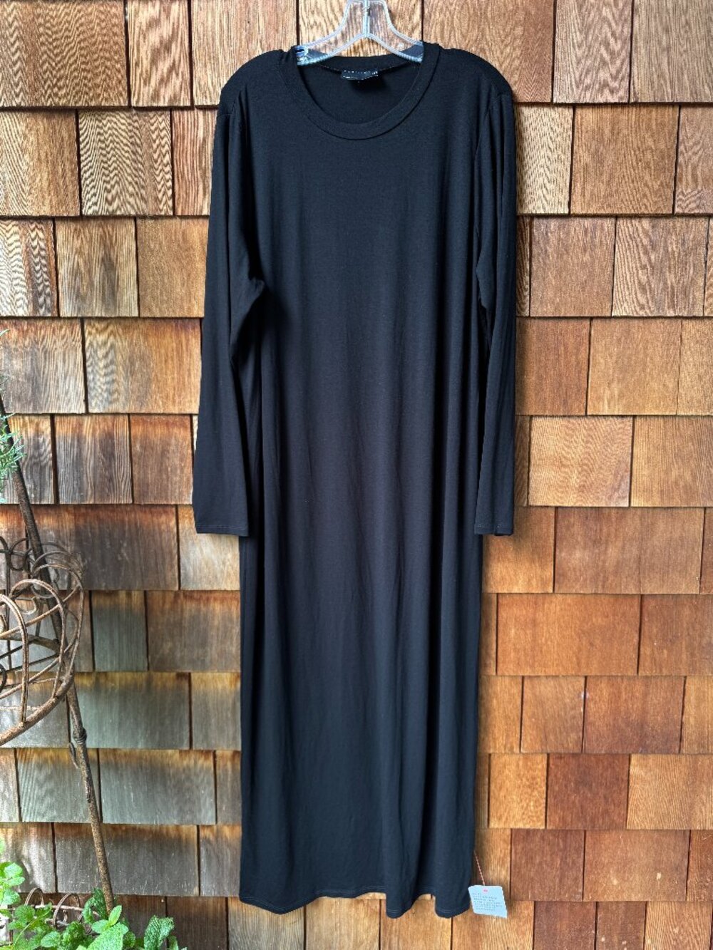 NEW ASOS DESIGN Black Long Sleeve Maxi T-shirt Dress in Women's 14